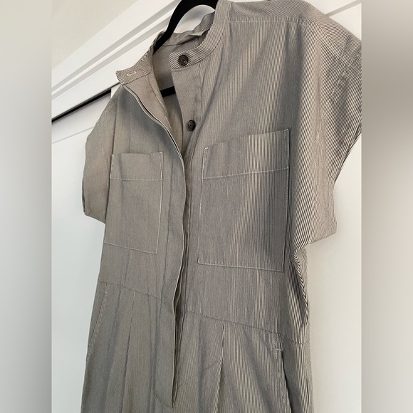 NWOT Everlane The Easy Workwear Jumpsuit Canvas Tan/True Navy Size Small - Picture 5 of 7